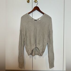 Gray/Cream Knit Sweater